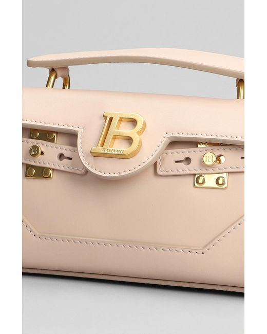 Balmain Natural B Buzz 19 Shoulder Bag In Leather