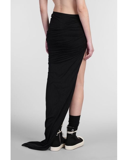 Gonna Soft edfu skirt long in Cotone Nero di Rick Owens in Black