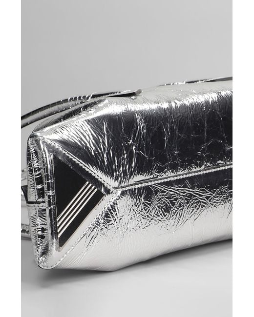 Borsa a spalla La passeggiata small in Pelle Argento di The Attico in Gray