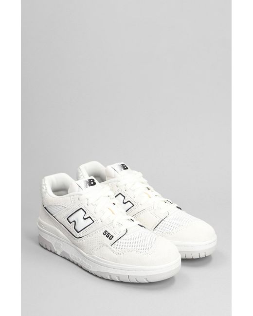 Sneakers 550 in pelle e camoscio Bianco di New Balance in White da Uomo