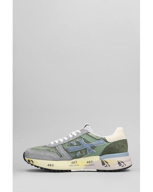 Sneakers Mick in Camoscio e Tessuto Verde di Premiata in Green da Uomo