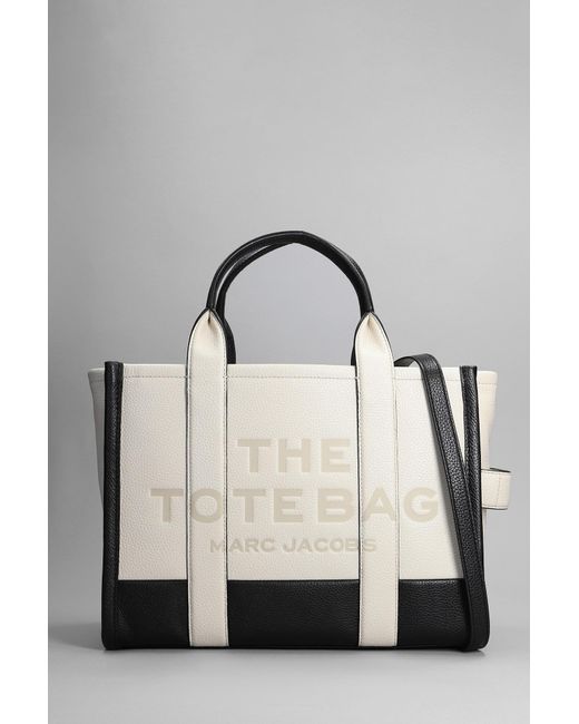Marc Jacobs Tote In White Leather in Gray | Lyst