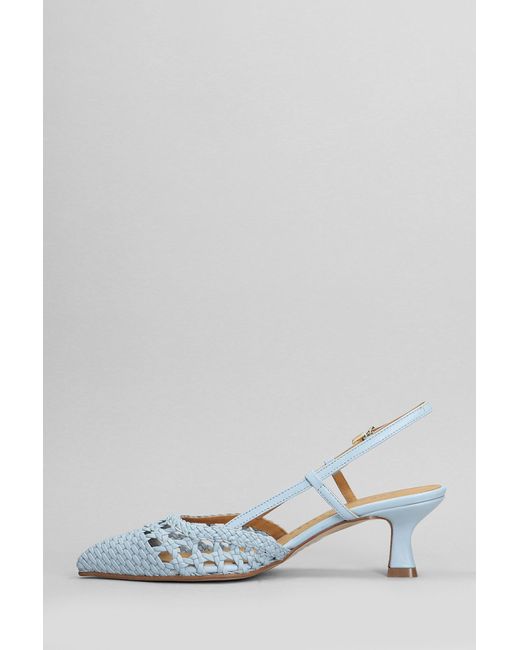Pedro Miralles White Pumps In Cyan Leather