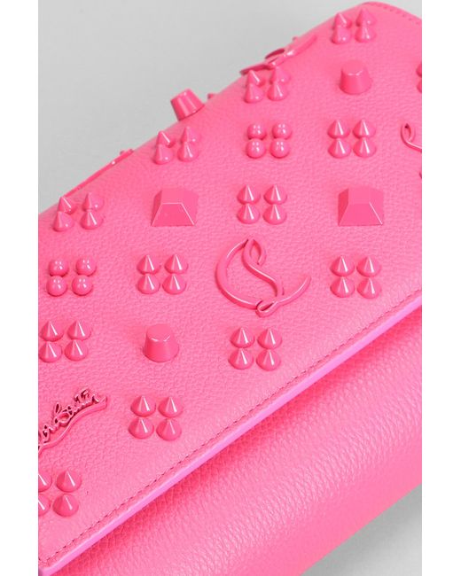 Borsa a spalla Paloma clutch in Pelle Rosa di Christian Louboutin in Pink