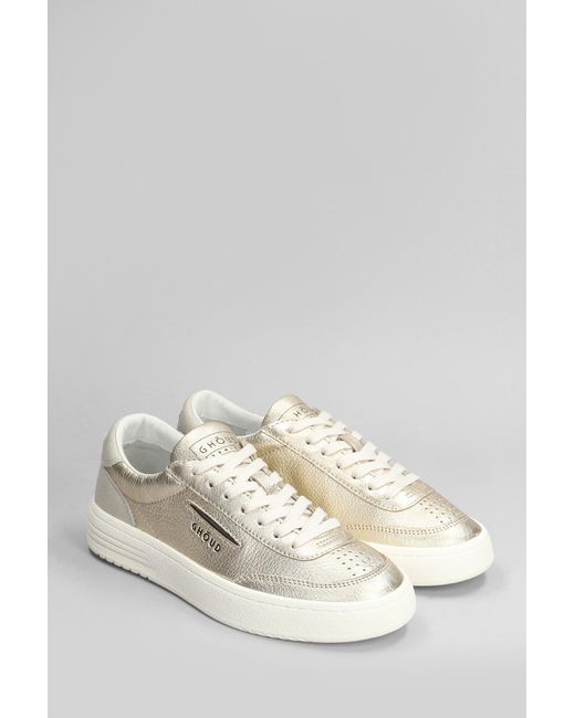 GHOUD VENICE Natural Lindo Low Sneakers In Gold Leather