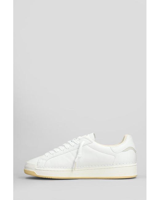 Sneakers Base Soft in Pelle Bianca di Date in White da Uomo