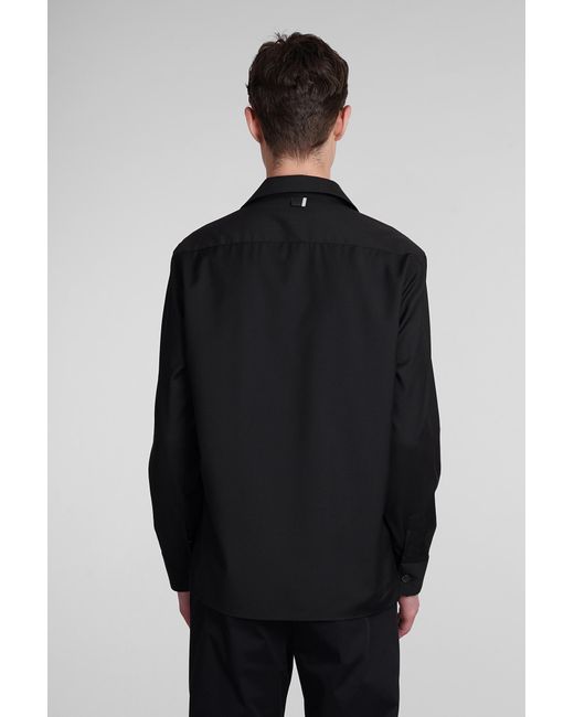 Camicia Shirt s134 tropical in Lana Nera di Low Brand in Black da Uomo