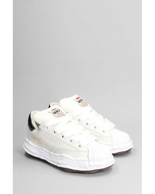 Sneakers Blakey in Pelle Bianca di Maison Mihara Yasuhiro in White da Uomo