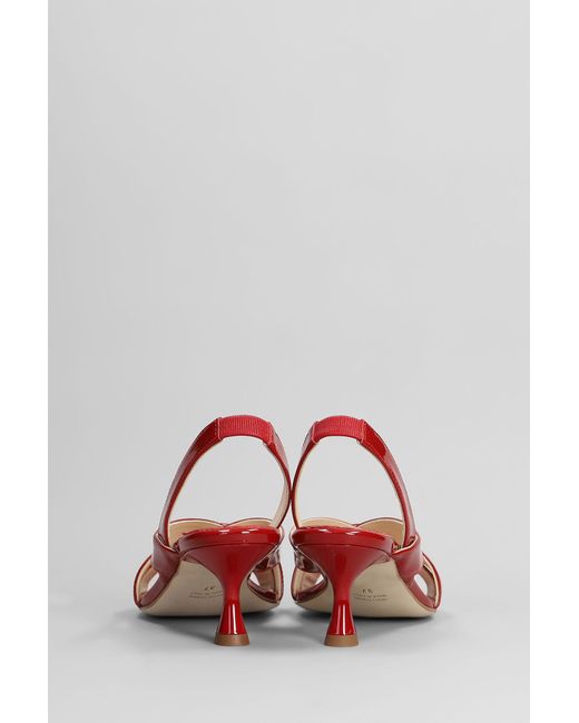 Anna F. Sandals In Red Patent Leather