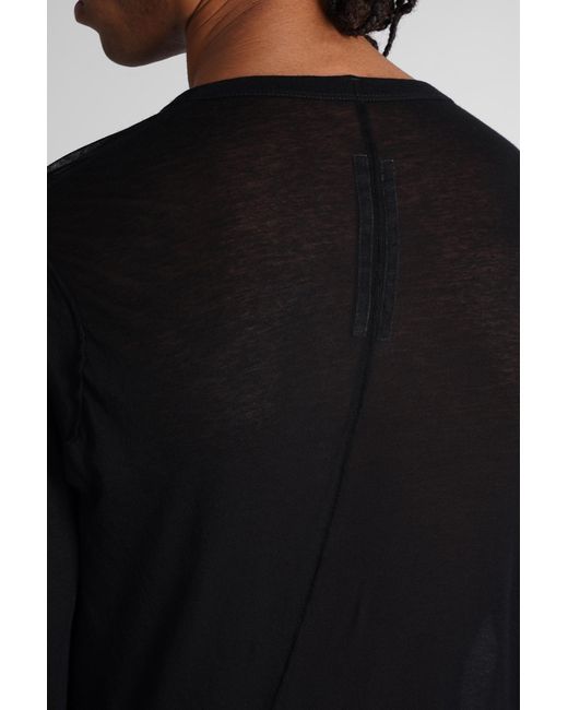 T-Shirt Basic ls t in Cotone Nero di Rick Owens in Black da Uomo