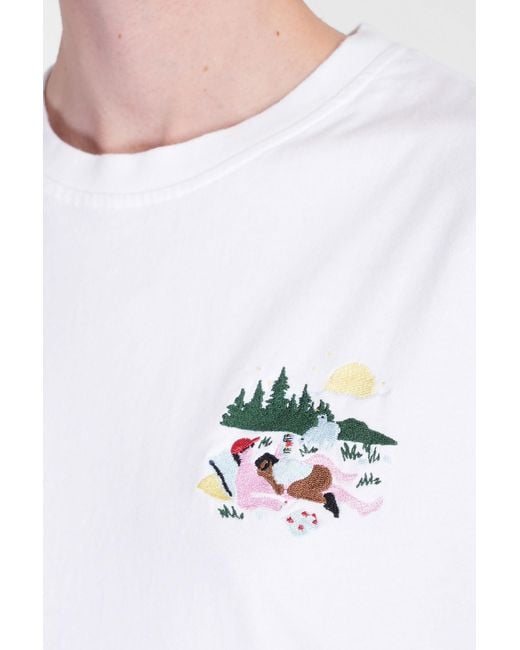 T-Shirt in Cotone Bianco di Carne Bollente in White