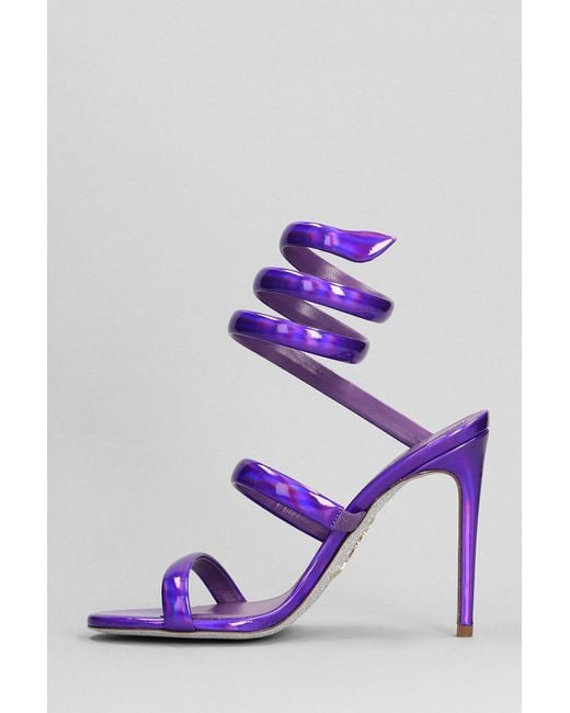 Rene Caovilla Purple Cleo Sandals