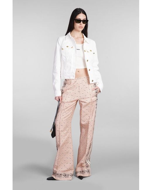 Palm Angels Pants In Rose-pink Linen