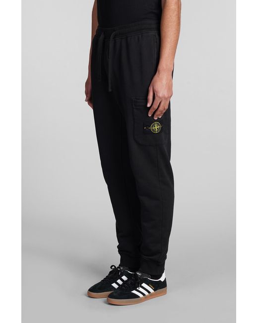 Stone Island Pants In Black Cotton for men