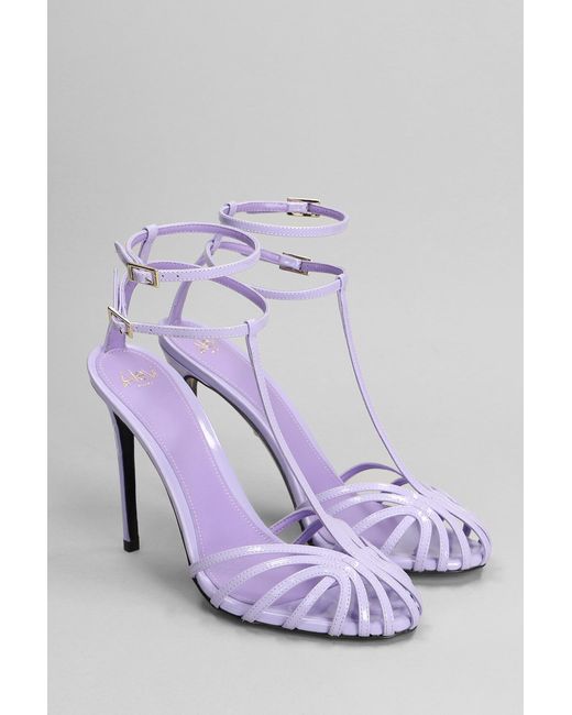 ALEVI Multicolor Stella 110 Sandals In Viola Patent Leather