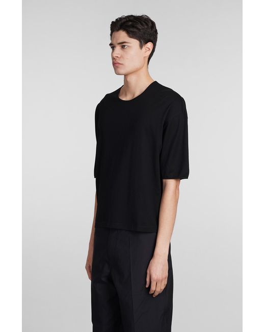 T-Shirt in Cotone Nero di Lemaire in Black da Uomo