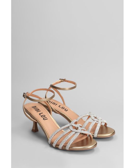 Bibi Lou Multicolor Beril 75 Sandals In Platinum Leather