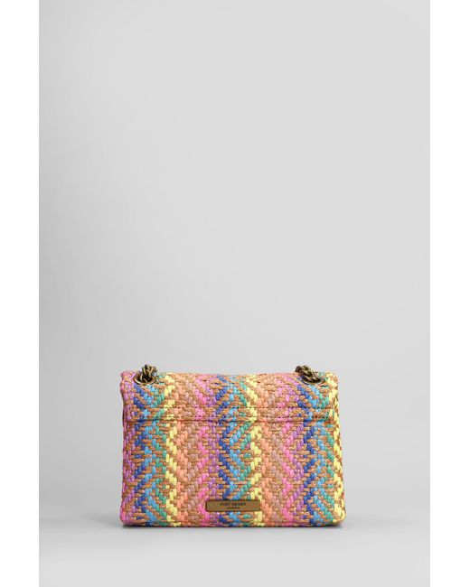 Kurt Geiger Mini Kensington Shoulder Bag In Multicolor Raffia