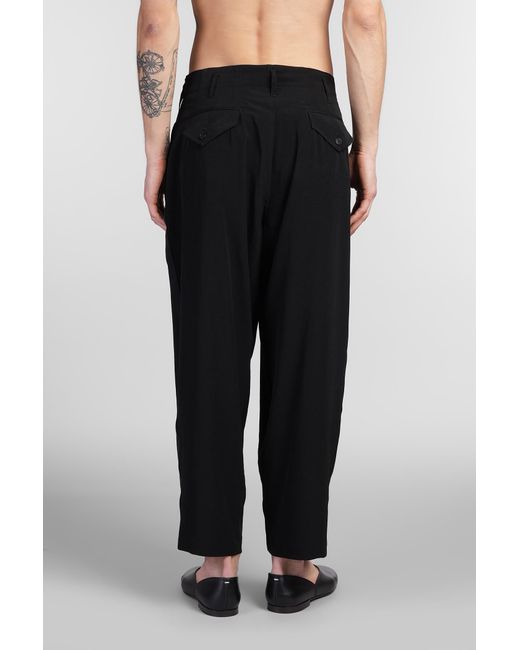 Pantalone in Triacetato Nero di Y's Yohji Yamamoto in Black da Uomo