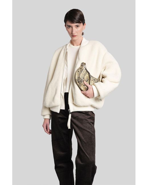 Giacca Bomber in Lana Beige di Laneus in Natural