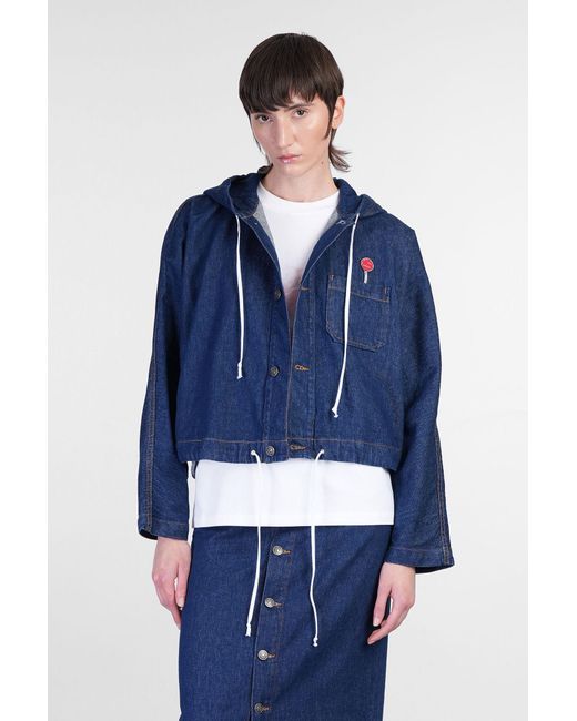 Felpa in Cotone Blu di Fiorucci in Blue