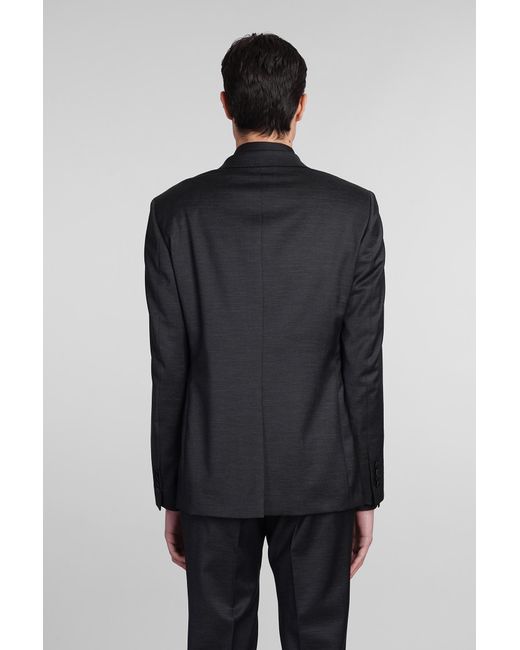 Tagliatore 0205 Gray Dress In Black Wool for men