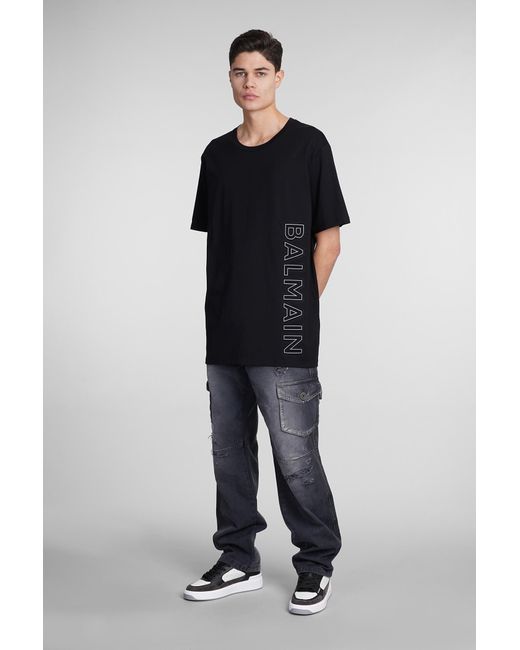 Balmain Black T-shirt In Cotton for men