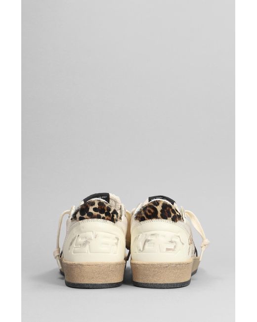 Golden Goose Deluxe Brand Natural Ball Star Sneakers In Beige Leather And Fabric