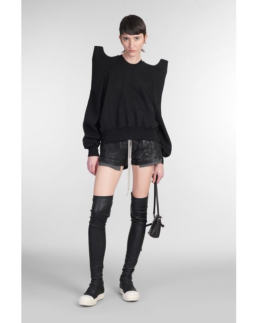 Felpa Tecsweat in Cotone Nero di Rick Owens in Black