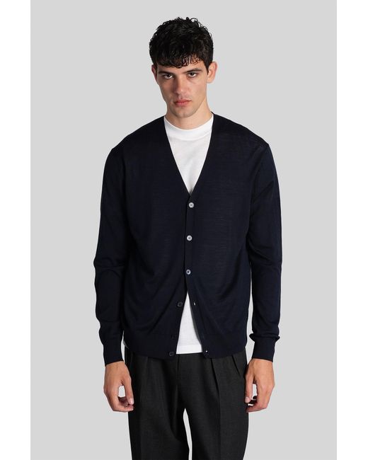 Ballantyne Cardigan In Blue Wool for men