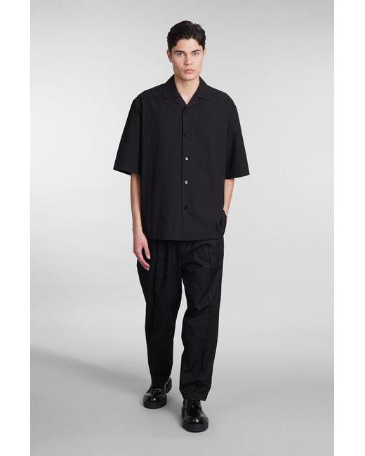 Camicia in Cotone Nero di Jil Sander in Black da Uomo