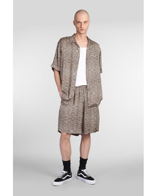 Ih Nom Uh Nit Multicolor Shirt In Animalier Viscose for men