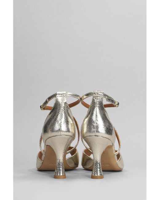 Julie Dee Multicolor Sandals In Platinum Leather