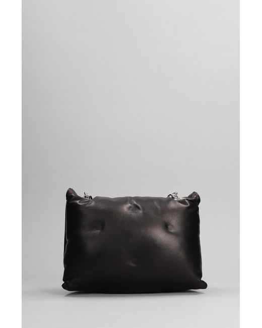 Maison Margiela Gray Glam Slam Shoulder Bag In Black Leather