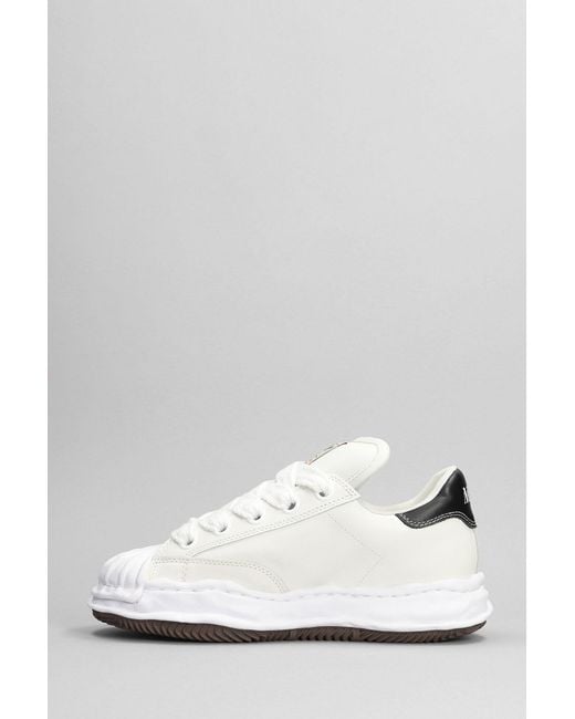 Sneakers Blakey in Pelle Bianca di Maison Mihara Yasuhiro in White da Uomo