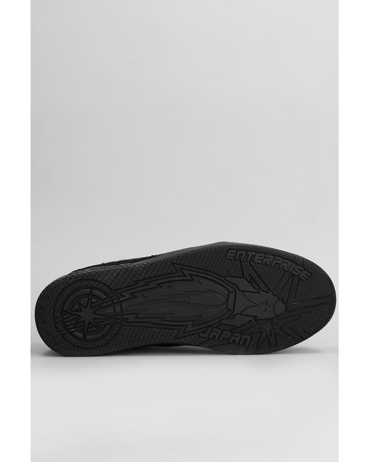Sneakers Egg Rocket in pelle e camoscio Nero di ENTERPRISE JAPAN in Black