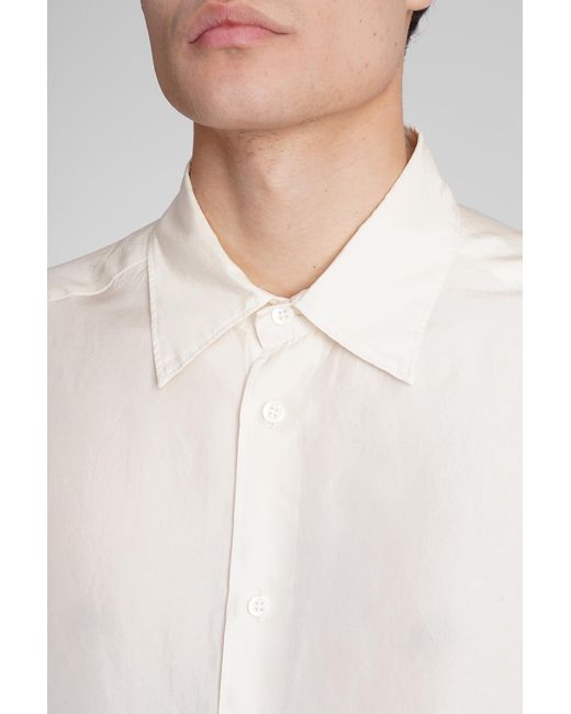 Barena White Maridola Shirt In Beige Silk for men