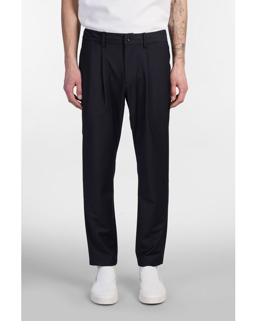 Attachment Black Pants In Blue Polyester for men
