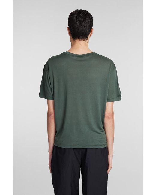T-Shirt in Seta Verde di Lemaire in Green da Uomo