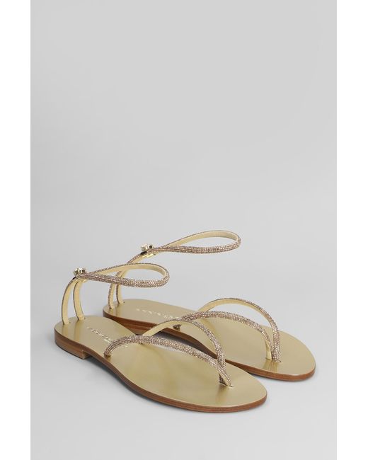 Sandali flats in Pelle Platino di EDDICUOMO in Multicolor