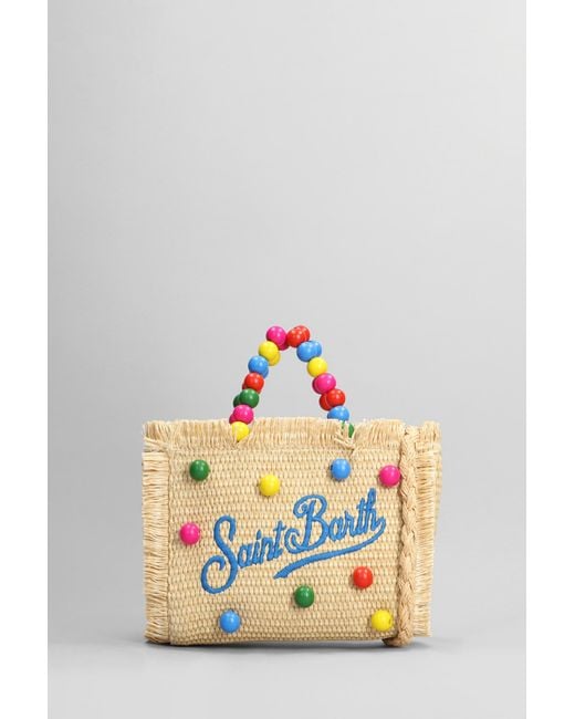 Tote Vanity mini straw n in rafia Beige di Mc2 Saint Barth in Natural