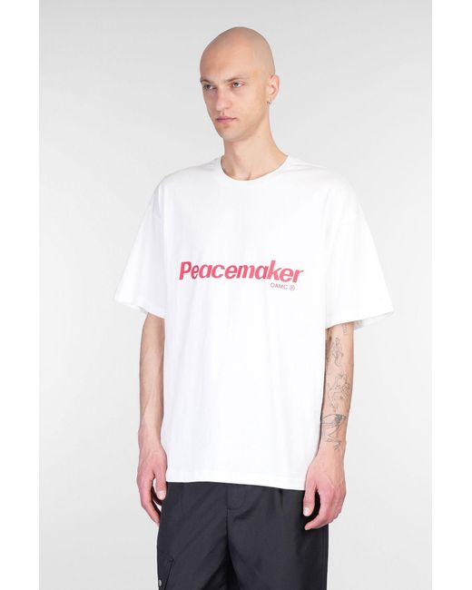 Oamc Peacemaker T-shirt In White Cotton for men