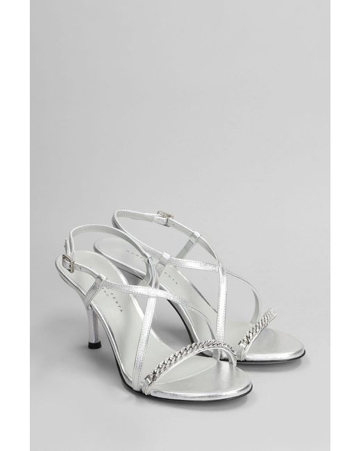 Sandali Hyden Lux in Pelle Argento di Roberto Festa in White