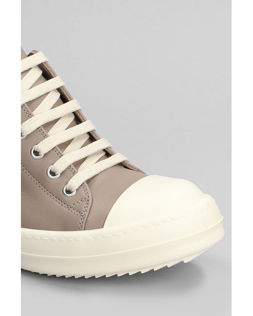 Sneakers Low sneaks in Pelle Taupe di Rick Owens in Gray