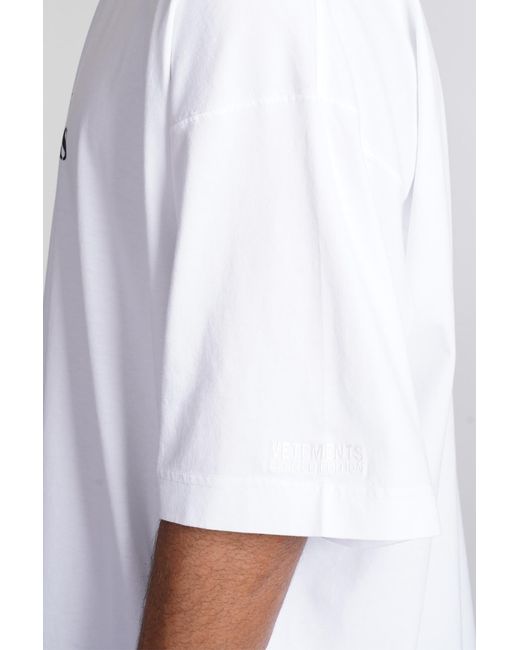 T-Shirt in Cotone Bianco di Vetements in White da Uomo