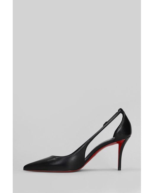 Decollete Apostrophatoric 80 in Pelle Nera di Christian Louboutin in Black