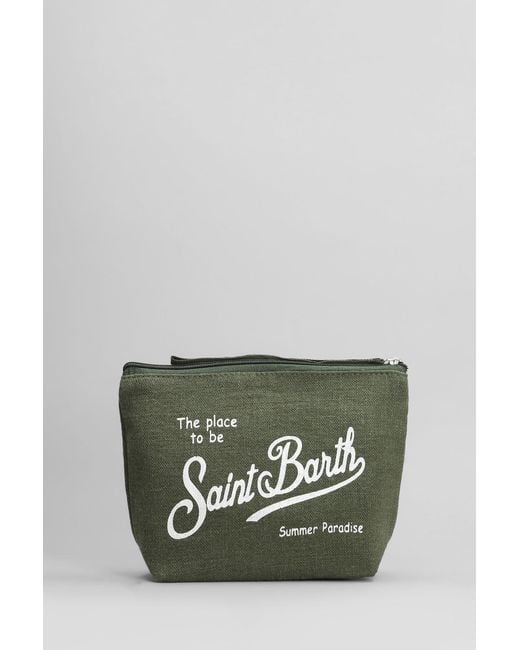 Mc2 Saint Barth Aline Linen Clutch In Green Linen