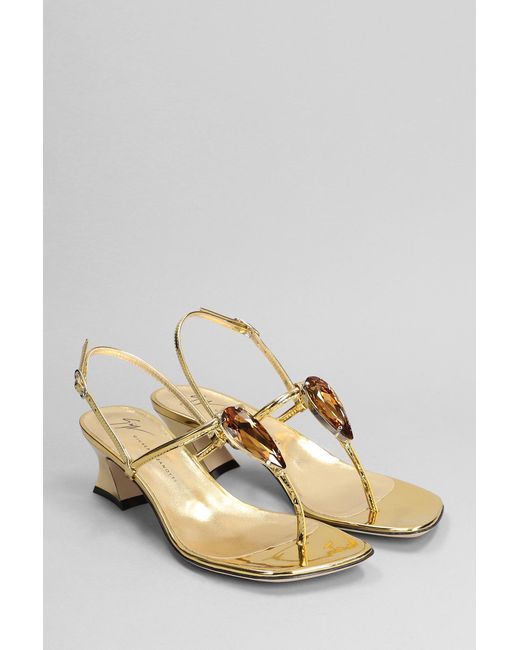 Giuseppe Zanotti Metallic Anthonia Sandals In Gold Synthetic Leather