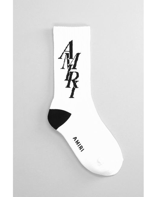 Amiri Socks In White Cotton for men