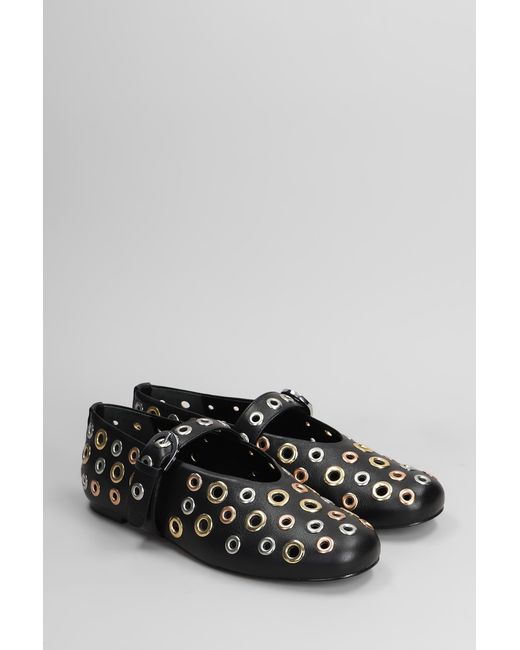 Ballerine in Pelle Nera di Carrano in Gray